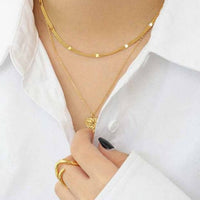 Double Layer 925 Sterling Silver Choker Necklace
