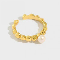 Natural Pearl Adjustable Sterling Silver Ring