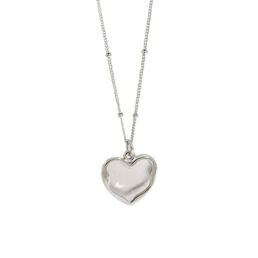 Irregular Heart Love Necklace, 925 Sterling Silver