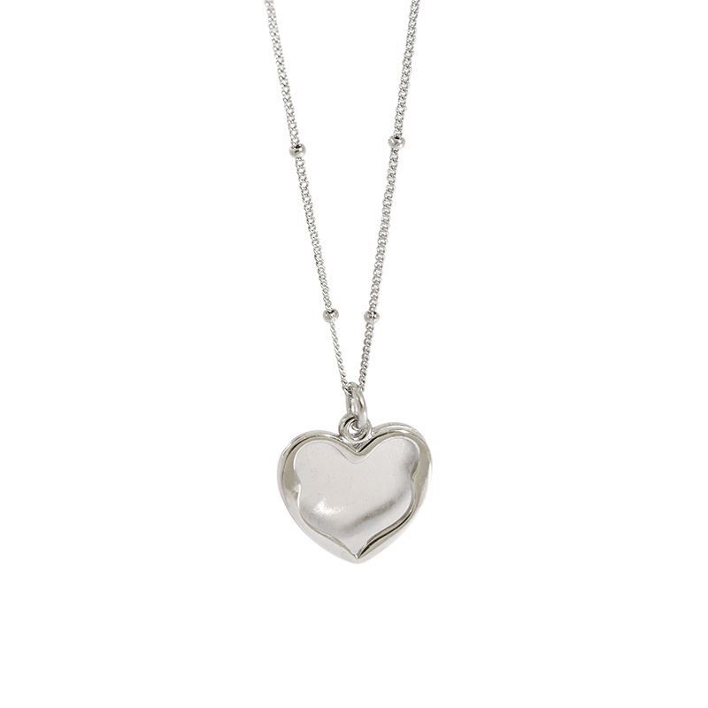 Irregular Heart Love Necklace, 925 Sterling Silver