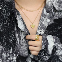 Irregular Heart Love Necklace, 925 Sterling Silver