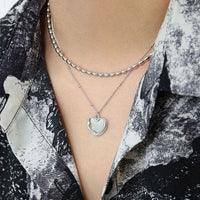 Irregular Heart Love Necklace, 925 Sterling Silver