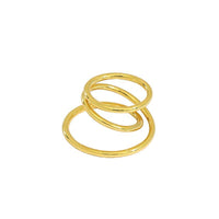 Triple Layer Cross Sterling Silver Adjustable Ring