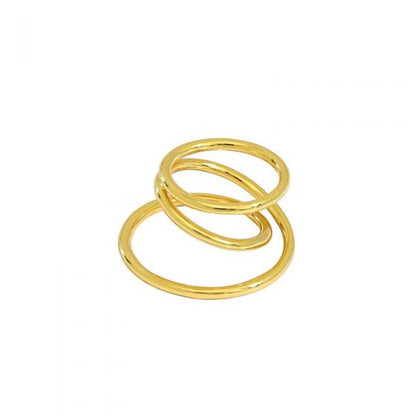 Triple Layer Cross Sterling Silver Adjustable Ring