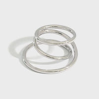 Triple Layer Cross Sterling Silver Adjustable Ring