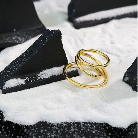 Triple Layer Cross Sterling Silver Adjustable Ring