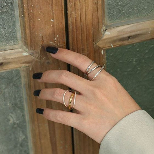 Triple Layer Cross Sterling Silver Adjustable Ring