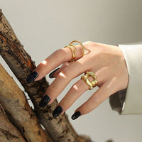 Triple Layer Cross Sterling Silver Adjustable Ring