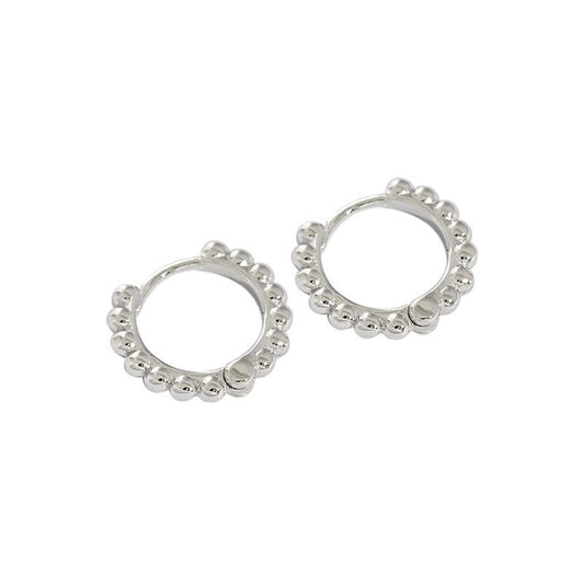 Circle Huggie Hoop Earrings, 925 Sterling Silver