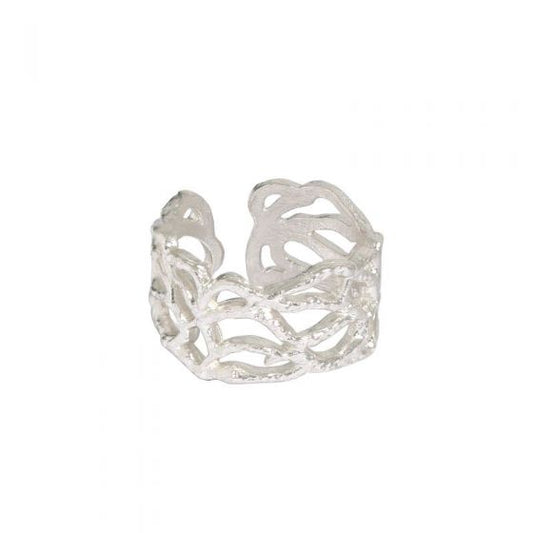 Vintage Irregular Branch Texture 925 Sterling Silver Adjustable Ring
