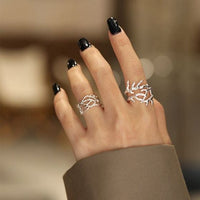 Vintage Irregular Branch Texture 925 Sterling Silver Adjustable Ring
