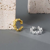 Fashion Beads 925 Sterling Silver Non-Pierced Hoop Earrings