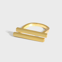 Geometry Strips Adjustable 925 Sterling Silver Ring