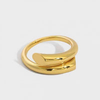 Line Crossing Adjustable 925 Sterling Silver Ring