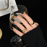 Line Crossing Adjustable 925 Sterling Silver Ring