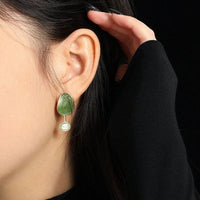 Irregular Green Epoxy Geometry 925 Sterling Silver Earrings