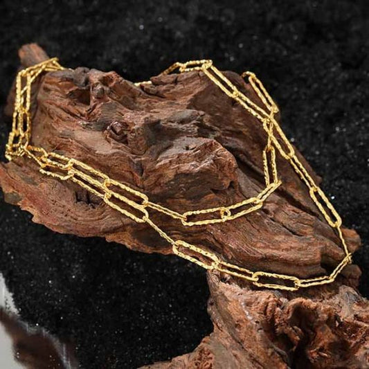 Hollow Geometry Chain Necklace 925 Sterling Silver