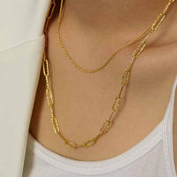 Hollow Geometry Chain Necklace 925 Sterling Silver