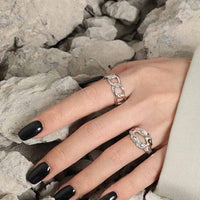 Irregular Lip 925 Sterling Silver Adjustable Ring