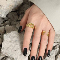 Irregular Lip 925 Sterling Silver Adjustable Ring