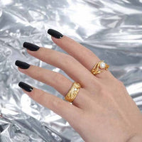 Irregular Natural Pearl Adjustable 925 Sterling Silver Ring