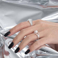 Irregular Natural Pearl Adjustable 925 Sterling Silver Ring