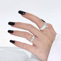Twisted Crystal 925 Sterling Silver Adjustable Ring