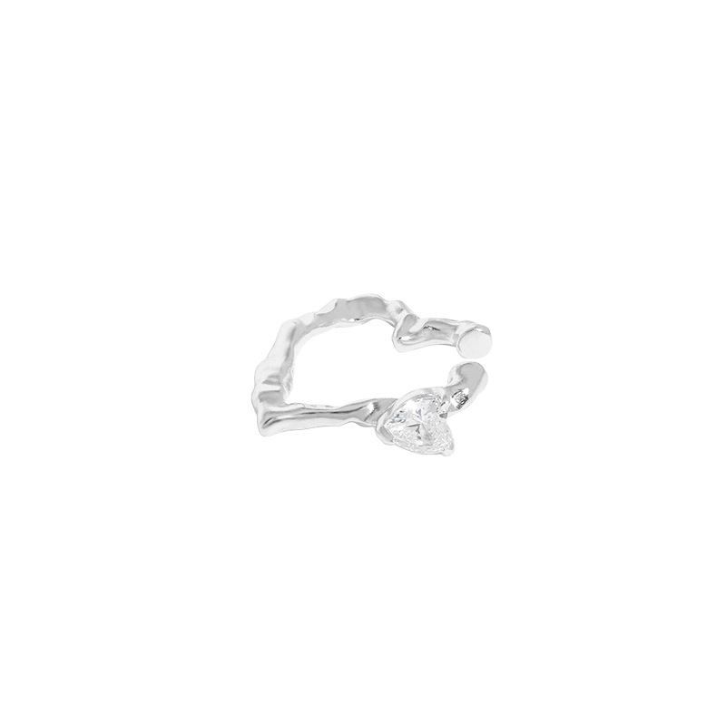 Irregular Heart Crystal Non-Pierced Earring (Single)