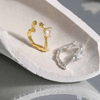 Irregular Heart Crystal Non-Pierced Earring (Single)