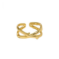 Classic X Cross Adjustable 925 Sterling Silver Ring