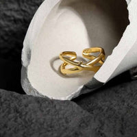Classic X Cross Adjustable 925 Sterling Silver Ring