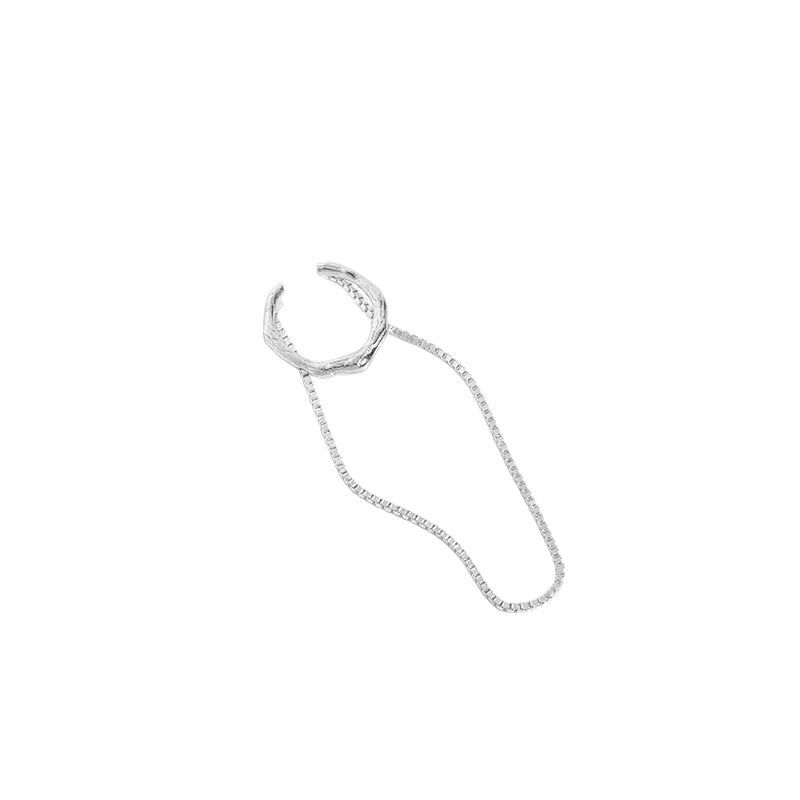 Modern Chain Tassel Non-Pierced Earring (925 Sterling Silver)