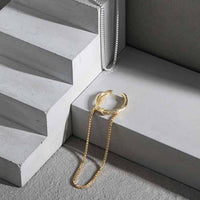 Modern Chain Tassel Non-Pierced Earring (925 Sterling Silver)
