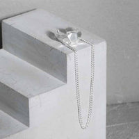 925 Sterling Silver Irregular Chain Tassel Non-Pierced Earring (Single)