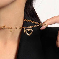 Hollow Heart 925 Sterling Silver Necklace