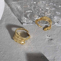 Irregular Wave Sterling Silver Adjustable Ring