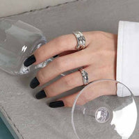 Irregular Wave Sterling Silver Adjustable Ring