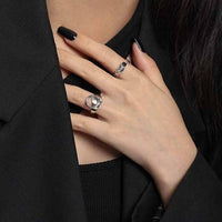 Holiday Circle Adjustable Ring 925 Sterling Silver