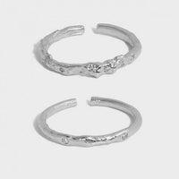 Minimalism Irregular Crystal Adjustable 925 Sterling Silver Ring