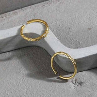Minimalism Irregular Crystal Adjustable 925 Sterling Silver Ring