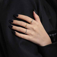 Minimalism Irregular Crystal Adjustable 925 Sterling Silver Ring