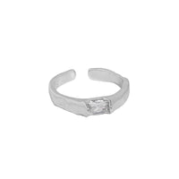 Simple Geometry Rectangle Crystal Adjustable Ring