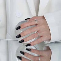 Simple Geometry Rectangle Crystal Adjustable Ring