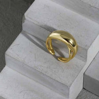 Minimalism Ellipse Sterling Silver Adjustable Ring