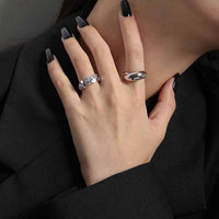 Minimalism Ellipse Sterling Silver Adjustable Ring