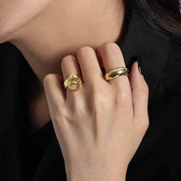 Minimalism Ellipse Sterling Silver Adjustable Ring