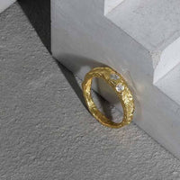 Simple Irregular Crystal Sterling Silver Ring