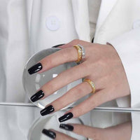 Simple Irregular Crystal Sterling Silver Ring