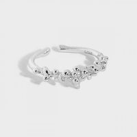 Mini Irregular Bubbles Sterling Silver Adjustable Ring