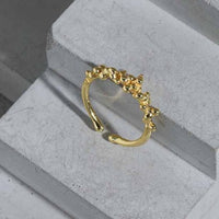 Mini Irregular Bubbles Sterling Silver Adjustable Ring